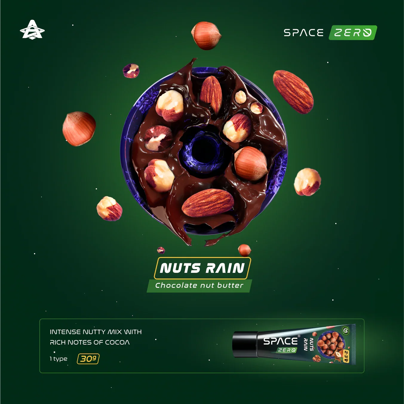 Space Smoke Nuts Rain 30gr en 125gr tubes - waterpijp pasta zonder nicotine