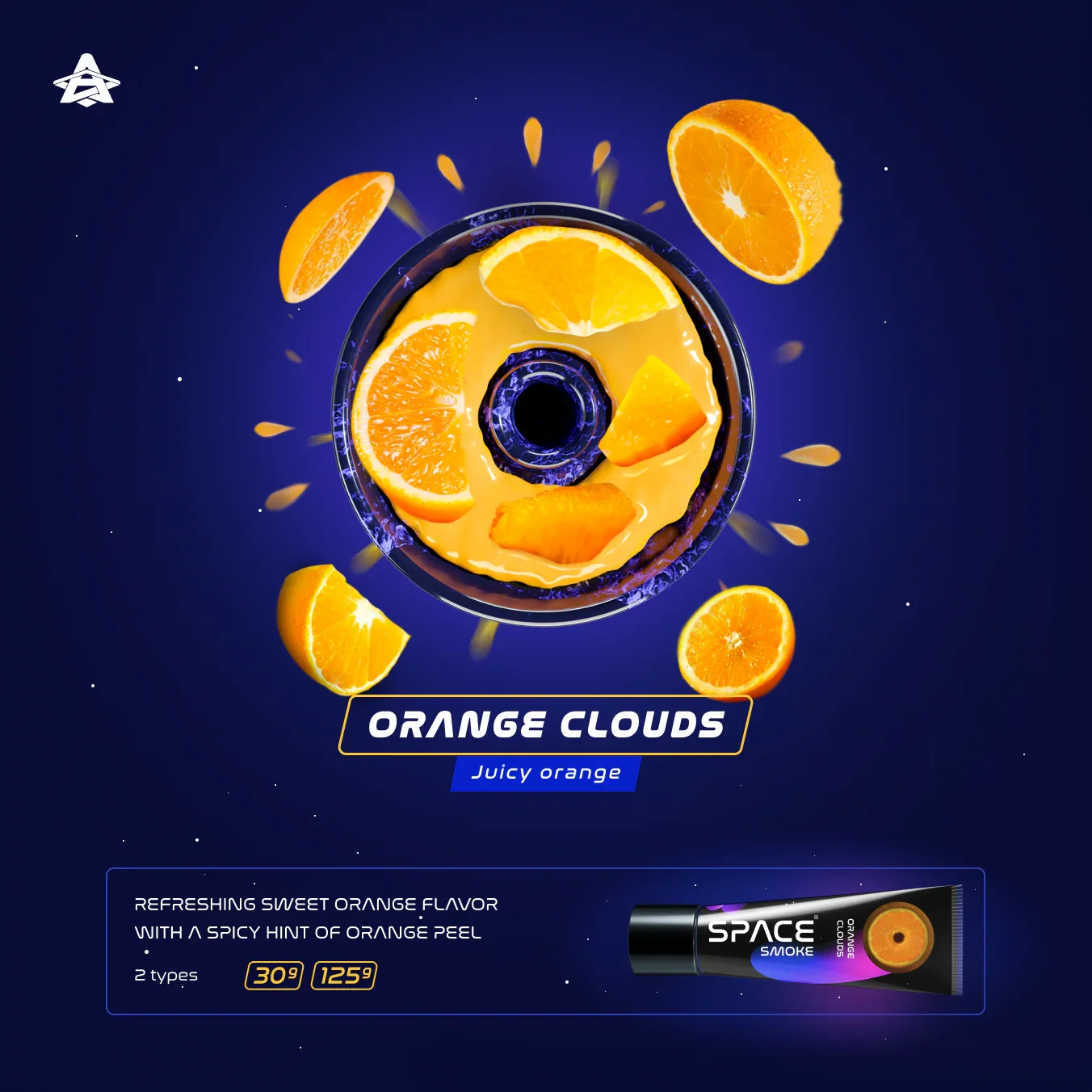 Space Smoke Orange Clouds Basic Line shisha pasta aangebracht in waterpijp tabakskop