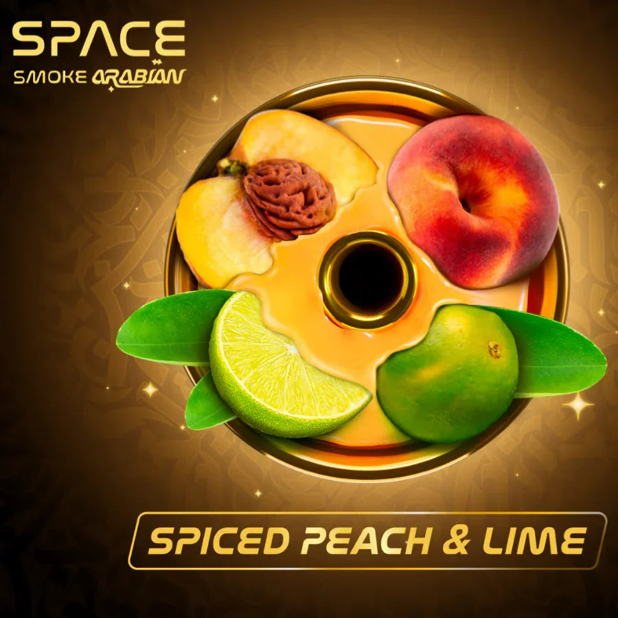 Space Smoke Spiced Peach Lime in waterpijp tabakskop klaar voor gebruik