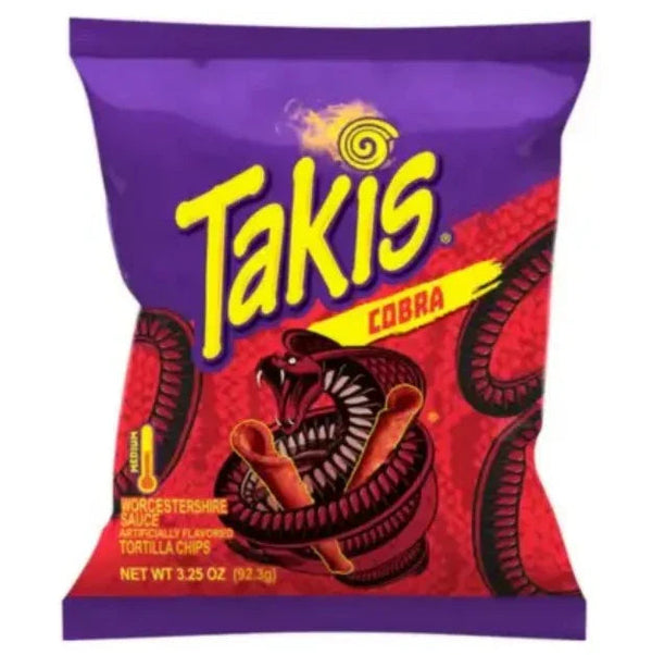 Takis Cobra USA 90g chips - heetste pikante rolchips uit Amerika in rode verpakking