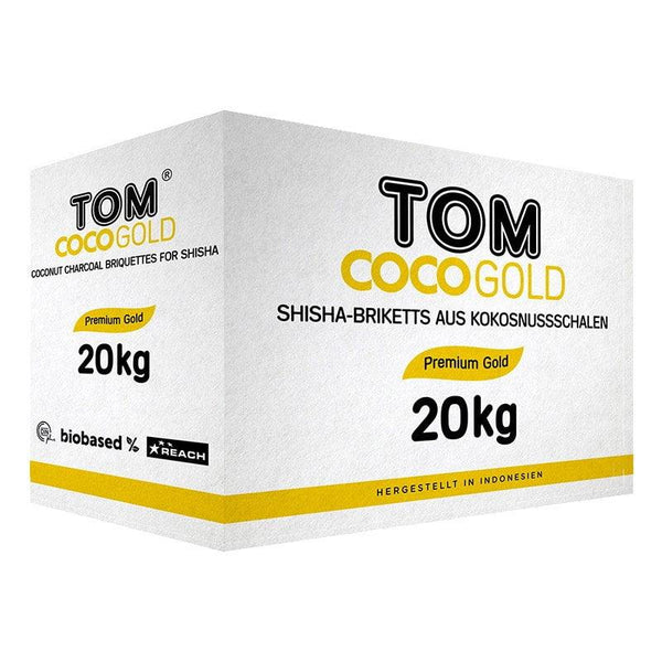 Tom Coco Gold 25mm waterpijp kolen 20 KG bulkverpakking - kokosnotenkooltjes voor shisha