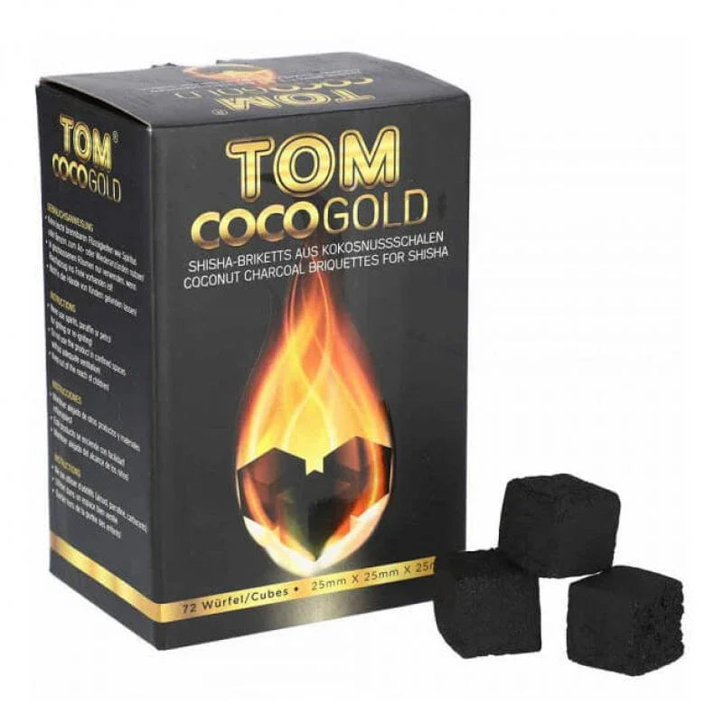 Tom Cococha Gold 25mm waterpijp kolen 1 KG van Tom Coco - kokos shisha kolen geur- en smaakvrij