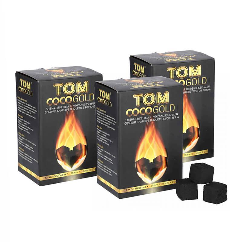 Tom Cococha Gold 25mm waterpijp kolen - 3 KG verpakking met drie pakken