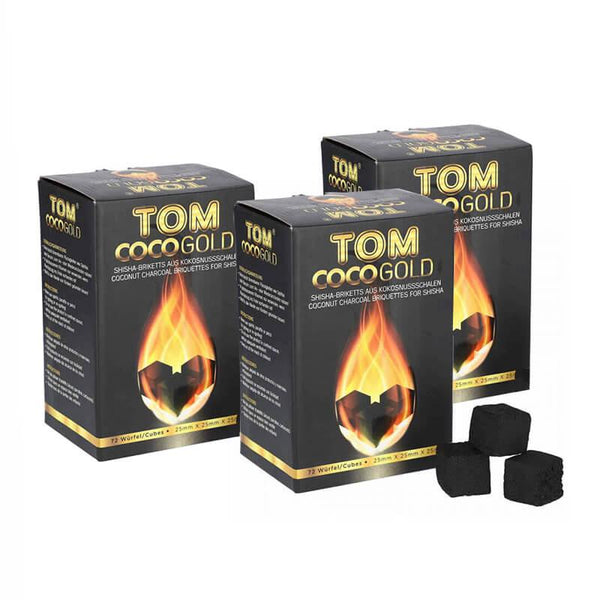 Tom Cococha Gold 25mm waterpijp kolen - 3 KG verpakking met drie pakken