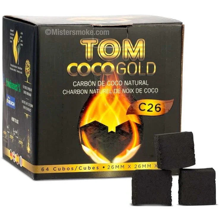 Tom Cococha Gold C26 waterpijp kolen 1 KG - kubusvormige kokoskolen voor shisha