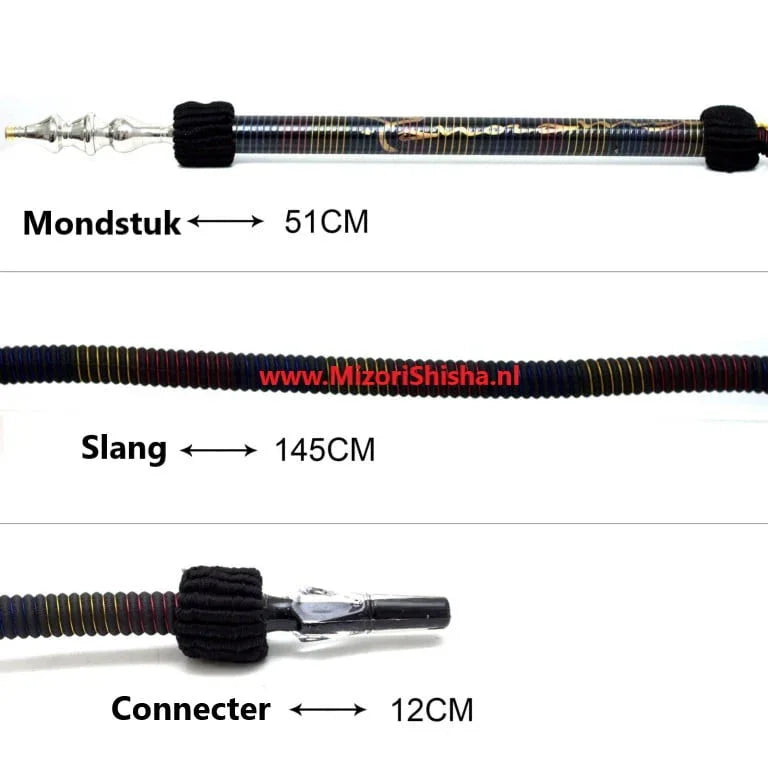 Traditionele waterpijp slang voor Khalil Mamoon - Egyptische rubber shisha slang 150 cm