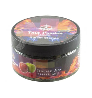 True Passion Double Apple Steam Stones 120g pot - nicotinevrije shisha tabaksvervanger met dubbele appel en anijs smaak