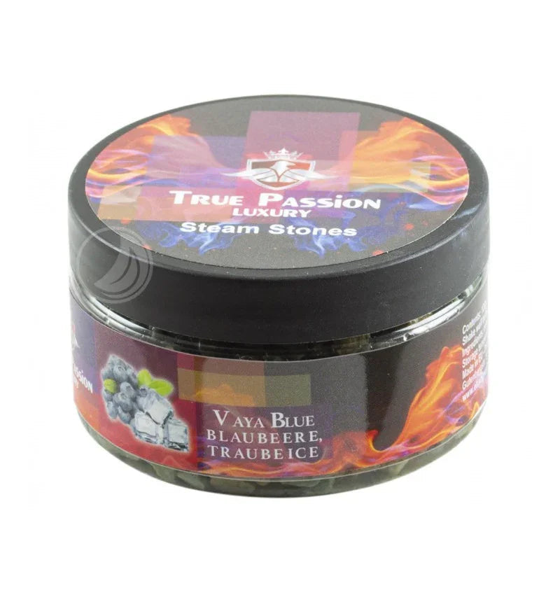 True Passion Vaya Blue 120gr Steam Stones - tabaksvrije shisha smaak met blauwe bessen aroma