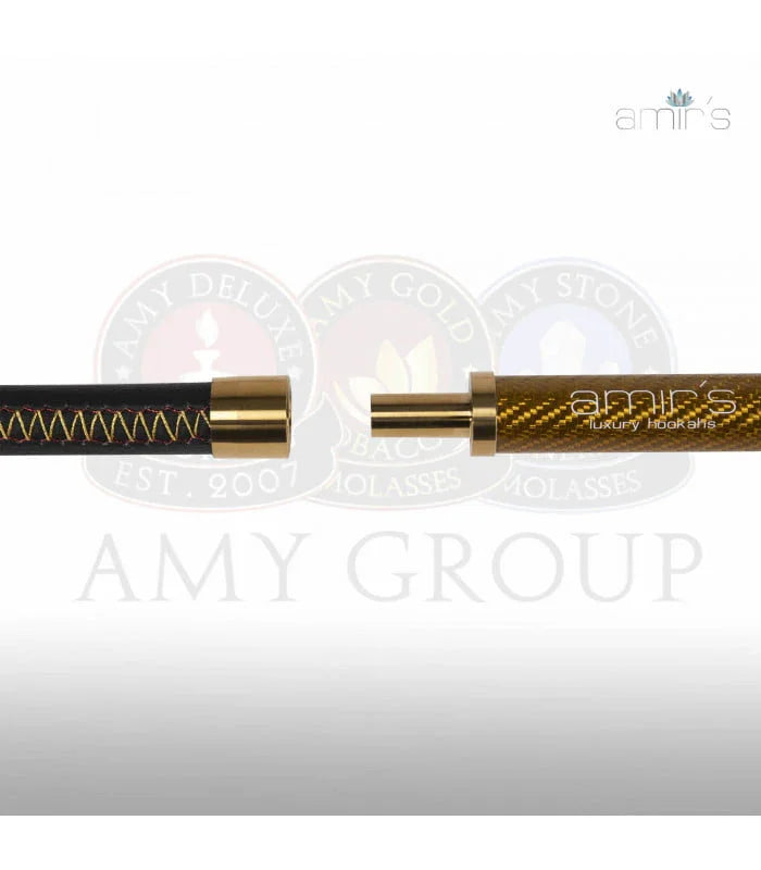 Vier aansluitingen op de Amy Deluxe 901 Karat X voor meerdere waterpijp slangen