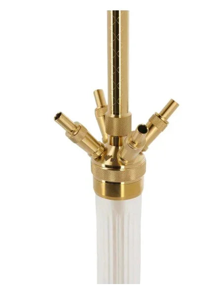 WD Hookah F60G-32 roestvrij stalen waterpijp close-up bovenaanzicht tabakskop aansluiting