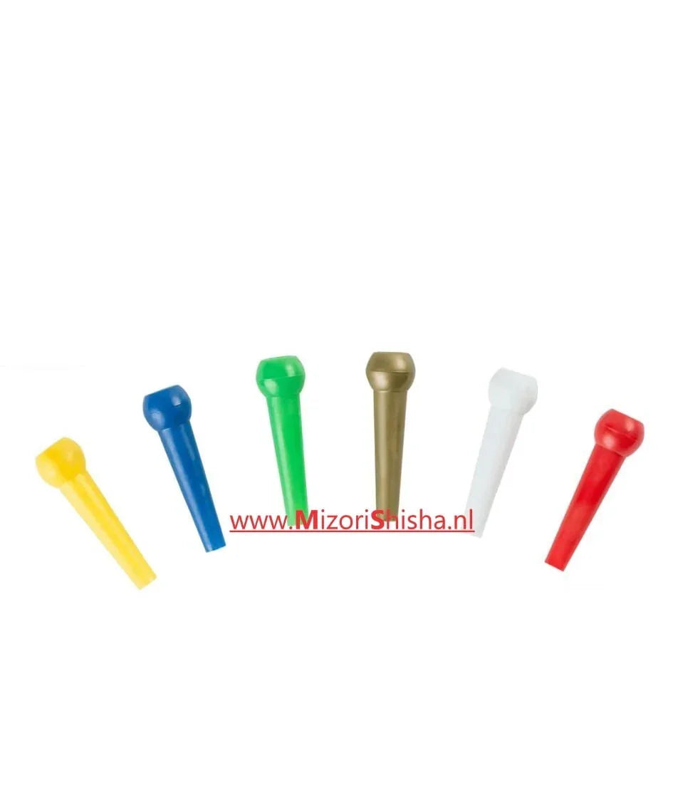 Wegwerp shisha mondstukjes maat M van plastic, 100 stuks per verpakking, geschikt voor waterpijp slangen van Amy Deluxe en Khalil Mamoon