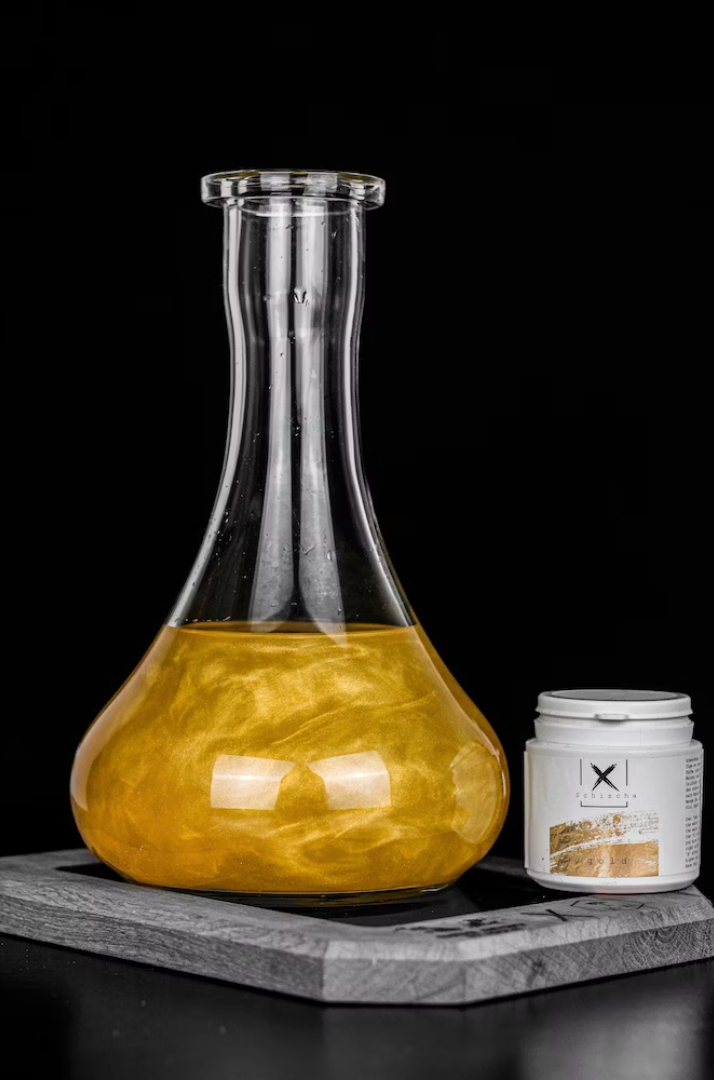 XSchischa Gold Sparkle kleurstof voor waterpijp - goudkleurig shisha sparkle effect in de vaas