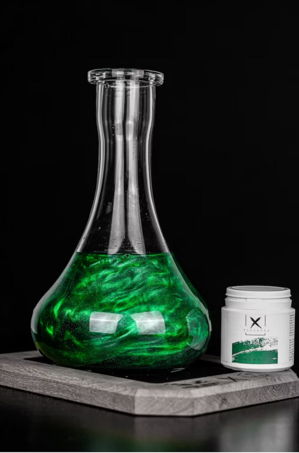 XSchischa Green Sparkle kleurstof voor de waterpijp vaas, groen kleurpoeder met sparkle shisha effect