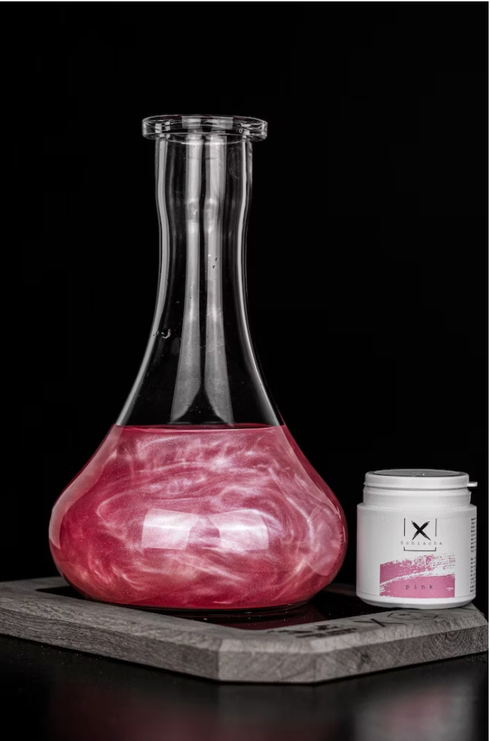 XSchischa Pink Sparkle kleurstof in roze met sparkle-effect voor de waterpijp vaas