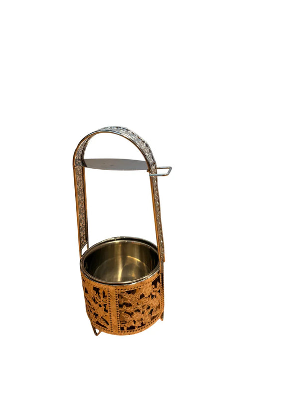 Zilveren metalen kolendrager small voor shisha en waterpijp kolen, compact en stevig hittebestendig metaal