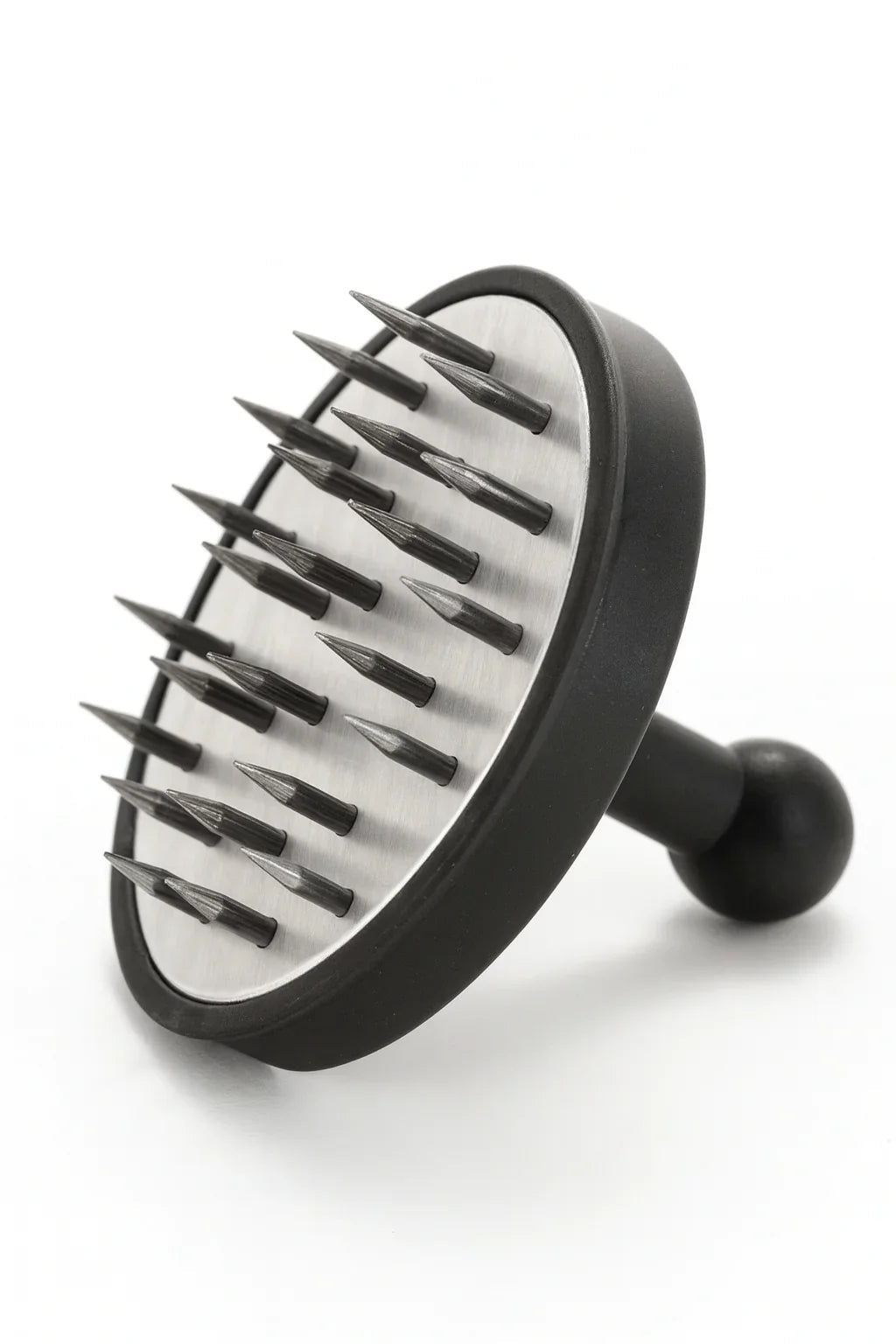 Zwarte ronde aluminium shisha gatenprikker van ca. 8 cm voor gelijkmatige gaatjes in waterpijp folie